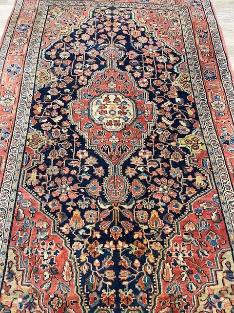 Antique Persian Blue Sarouk Rug-3902 - 4