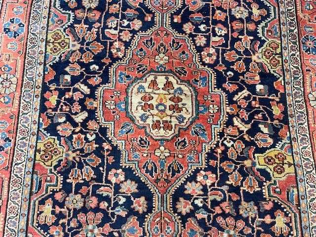 Antique Persian Blue Sarouk Rug-3902 - 5