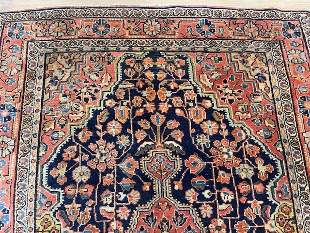 Antique Persian Blue Sarouk Rug-3902 - 6