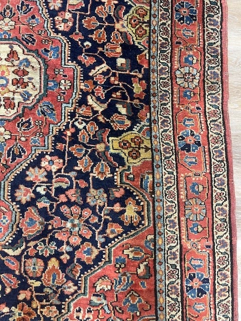 Antique Persian Blue Sarouk Rug-3902 - 7