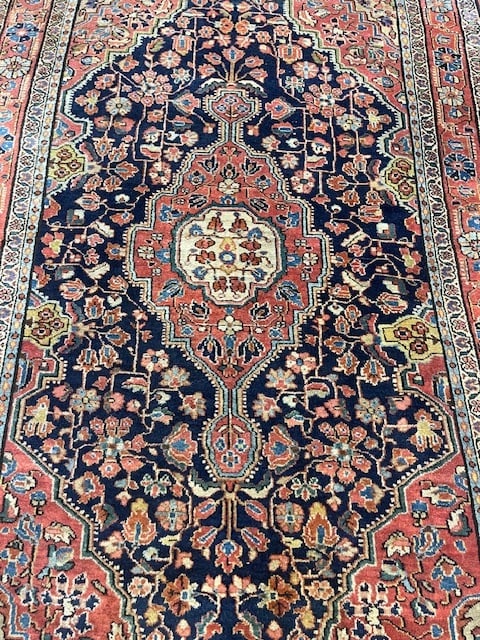 Antique Persian Blue Sarouk Rug-3902 - 9
