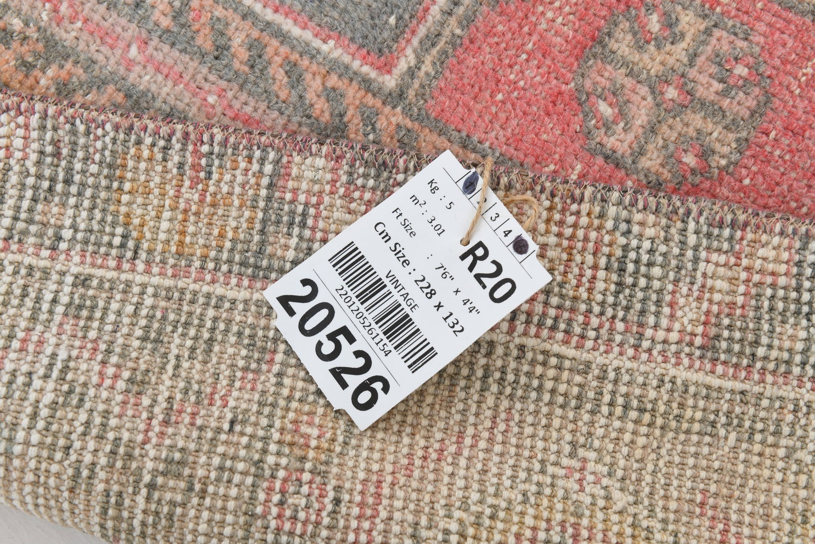 4'3'' x 7'5'' Turkish Vintage Runner Rug - 20526 - 18