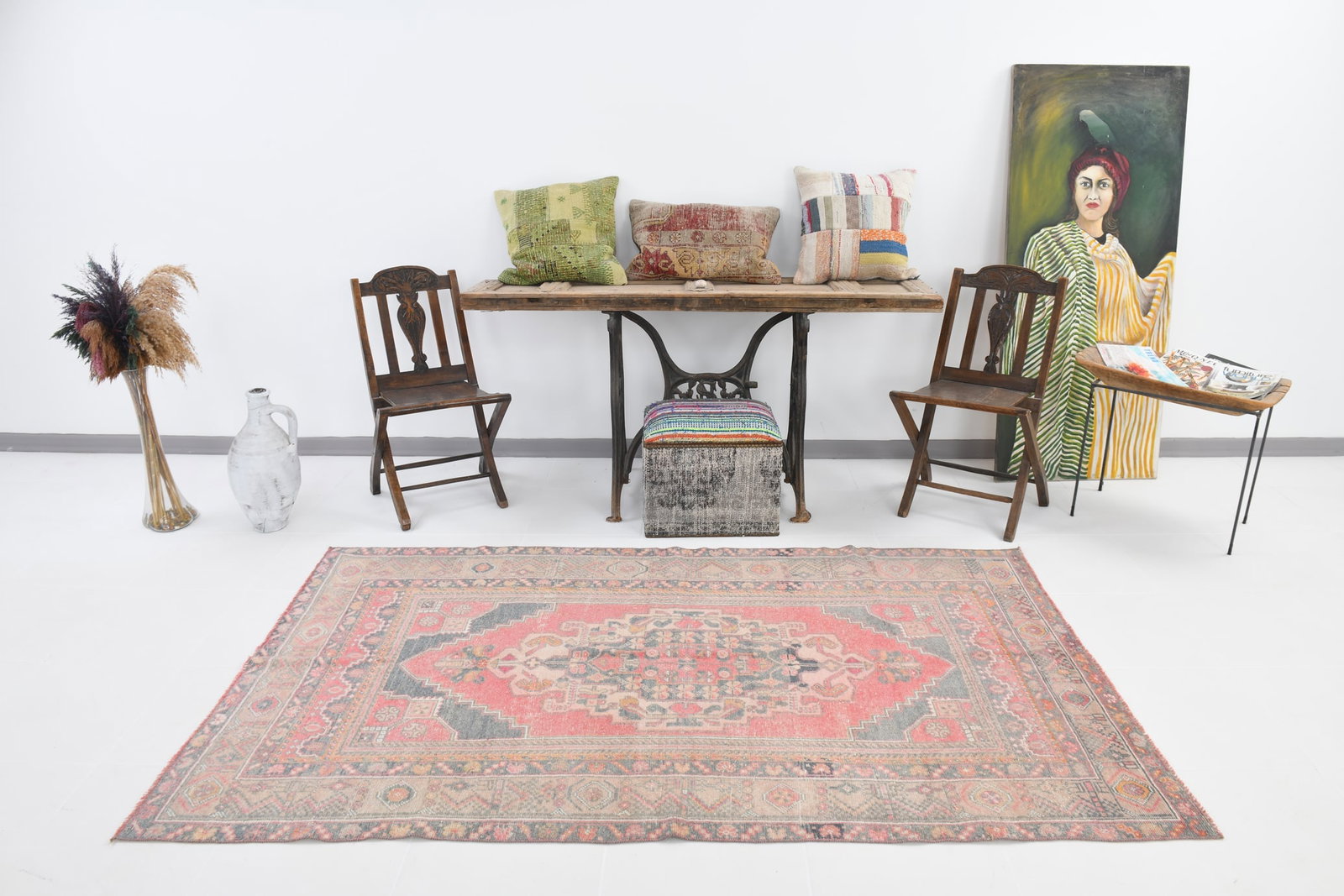 4'3'' x 7'5'' Turkish Vintage Runner Rug - 20526 - 2