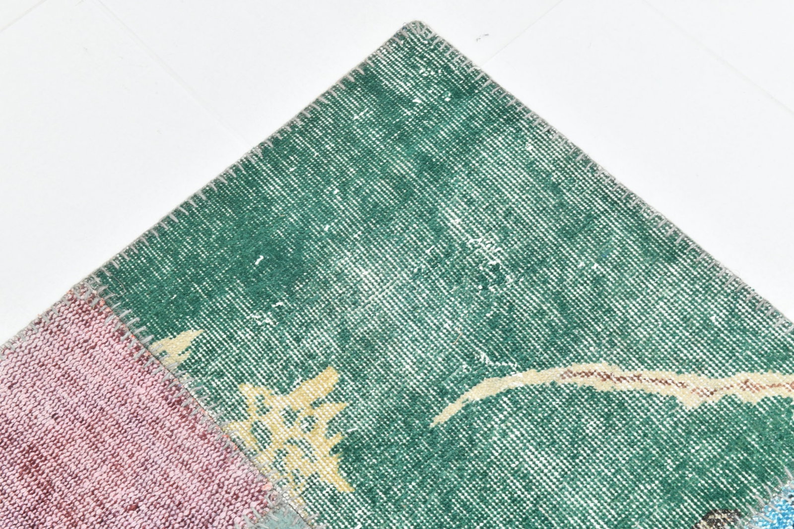 8'4'' x 11'7'' Handmade Vintage Wool Patchwork Rug - 482 - 10