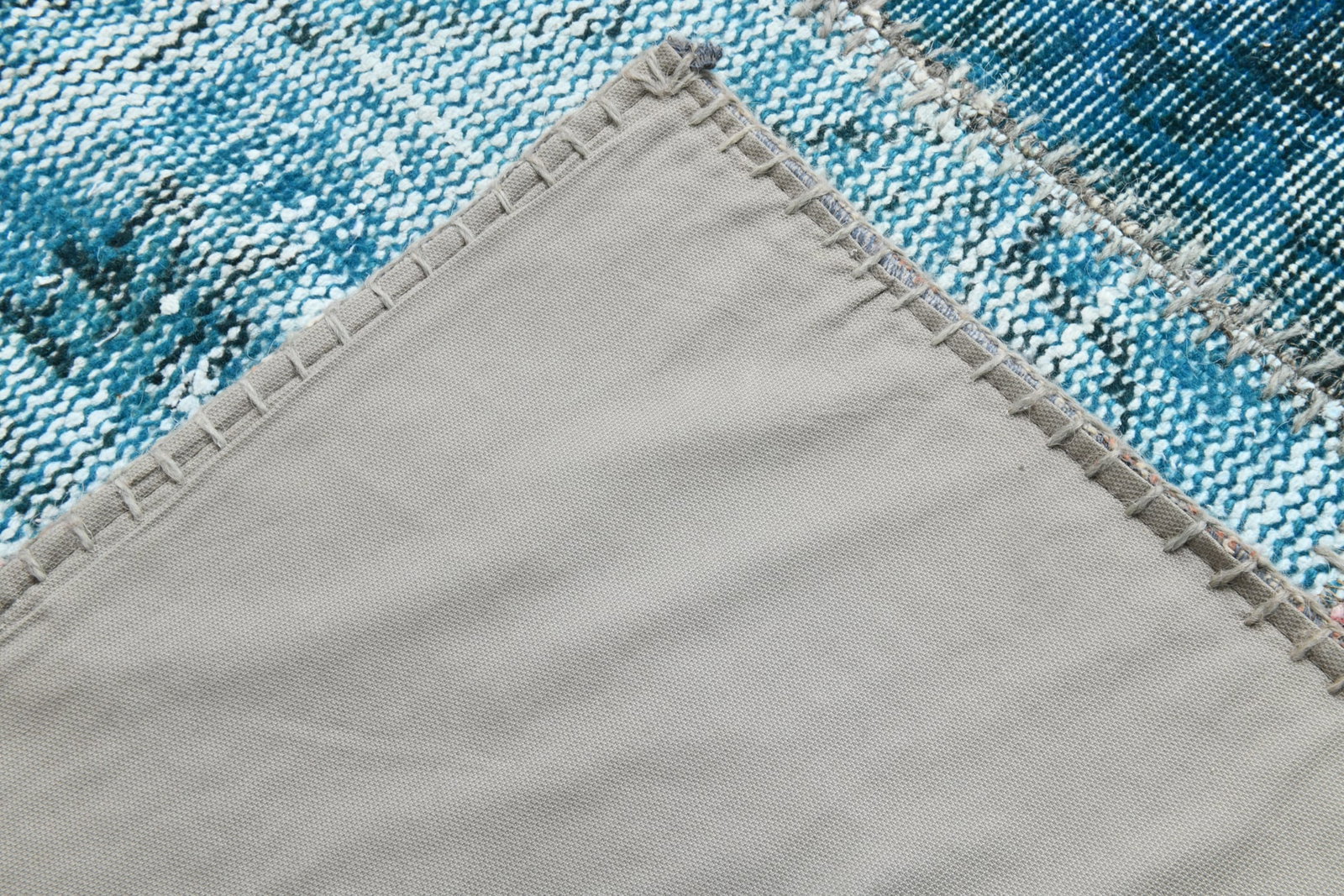 8'4'' x 11'7'' Handmade Vintage Wool Patchwork Rug - 482 - 14