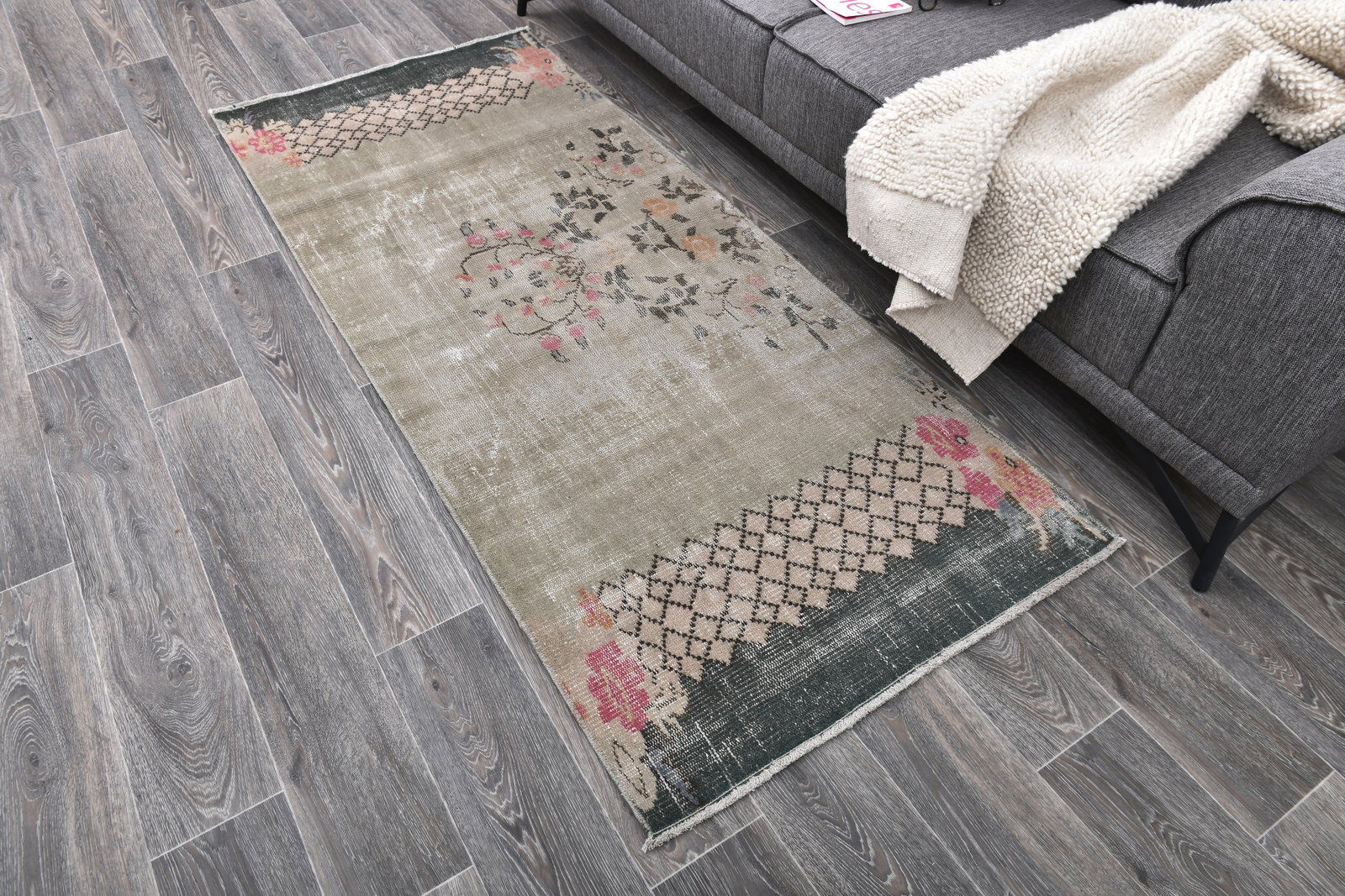 2'9'' x 6'8'' Turkish Vintage Runner Rug - 243830 - 2