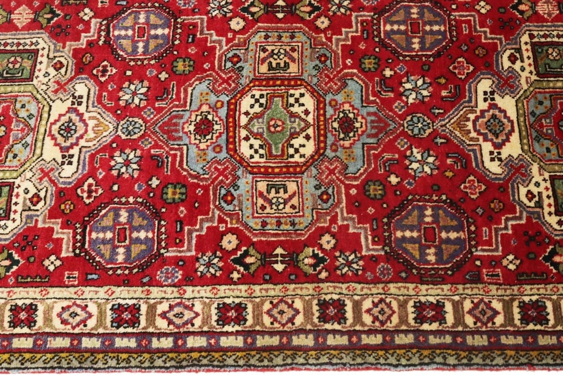 Vintage Floral Red 3X12 Tabriz Persian Runner Rug - 11
