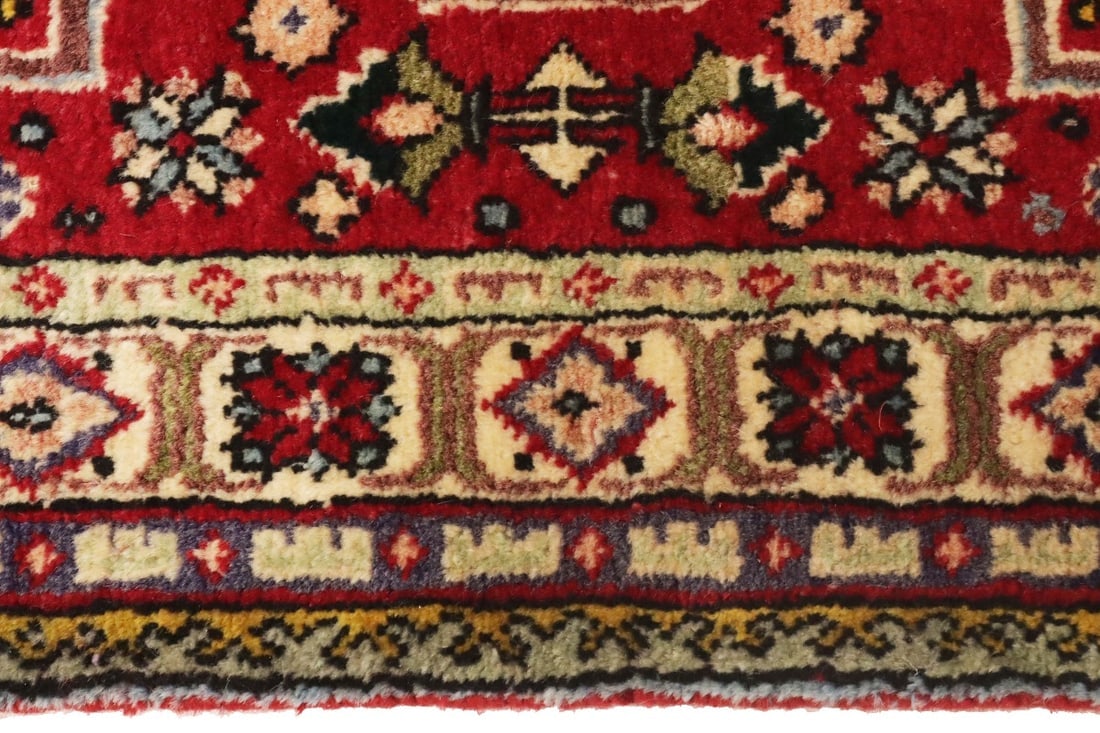 Vintage Floral Red 3X12 Tabriz Persian Runner Rug - 12