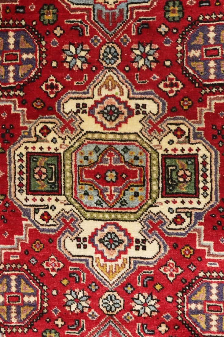 Vintage Floral Red 3X12 Tabriz Persian Runner Rug - 13