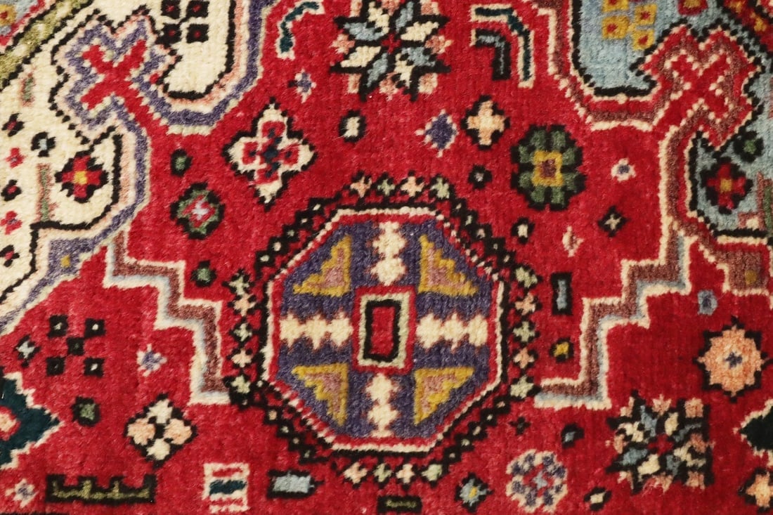 Vintage Floral Red 3X12 Tabriz Persian Runner Rug - 14