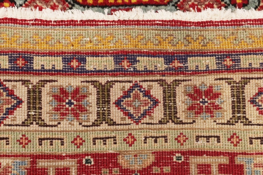 Vintage Floral Red 3X12 Tabriz Persian Runner Rug - 19