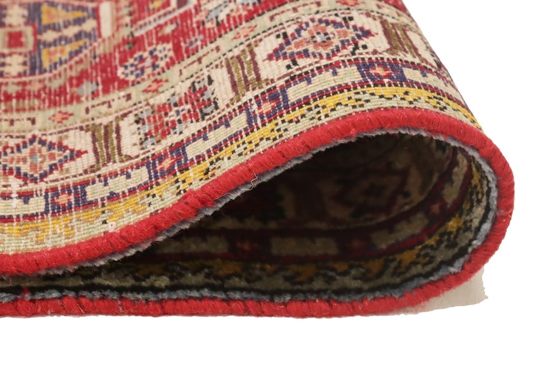 Vintage Floral Red 3X12 Tabriz Persian Runner Rug - 20