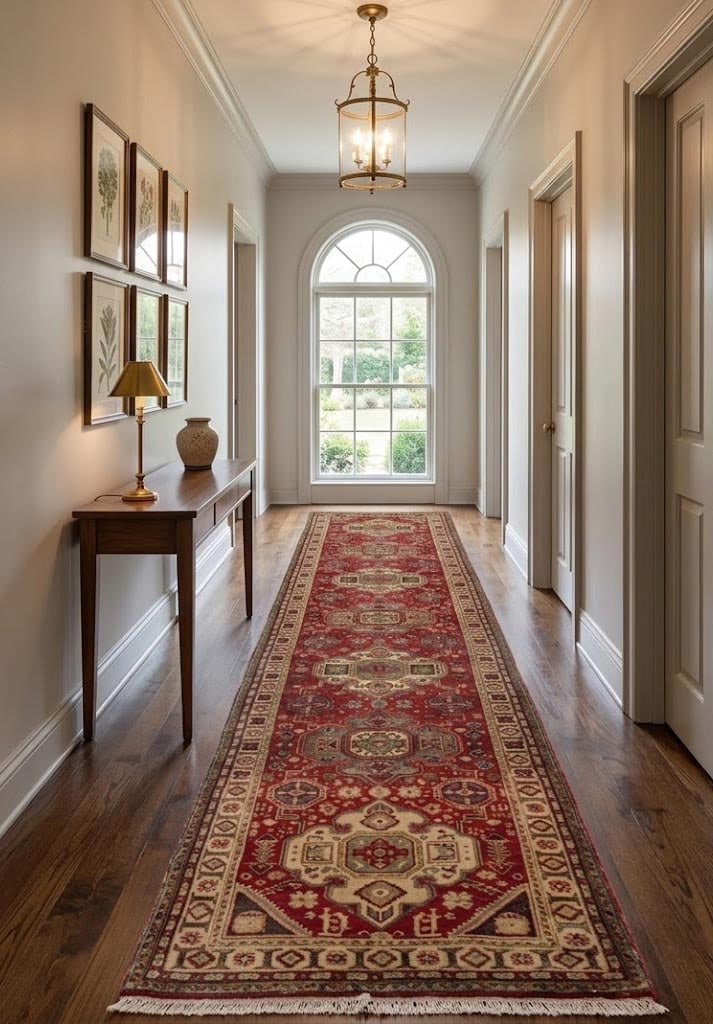 Vintage Floral Red 3X12 Tabriz Persian Runner Rug - 2