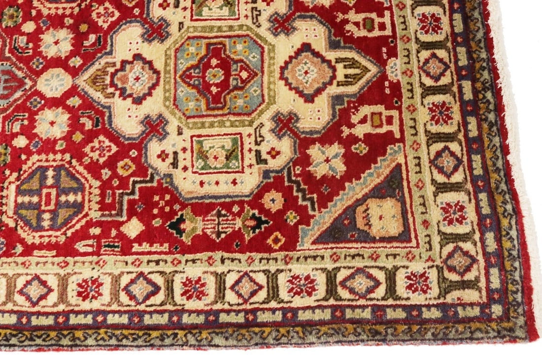 Vintage Floral Red 3X12 Tabriz Persian Runner Rug - 9