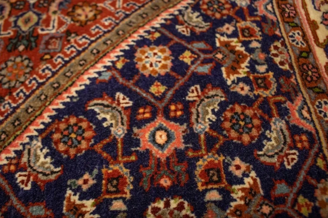 Vintage Rust Orange Floral 4X5 Bidjar Persian Rug - 11