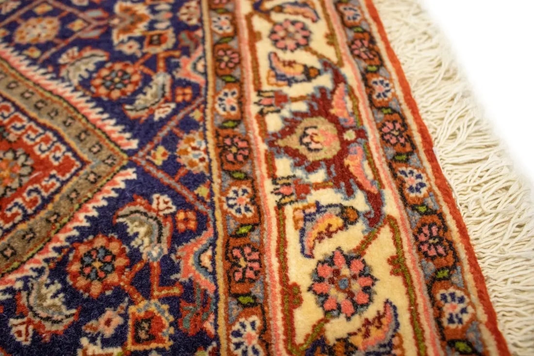 Vintage Rust Orange Floral 4X5 Bidjar Persian Rug - 12