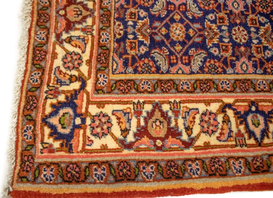 Vintage Rust Orange Floral 4X5 Bidjar Persian Rug - 16