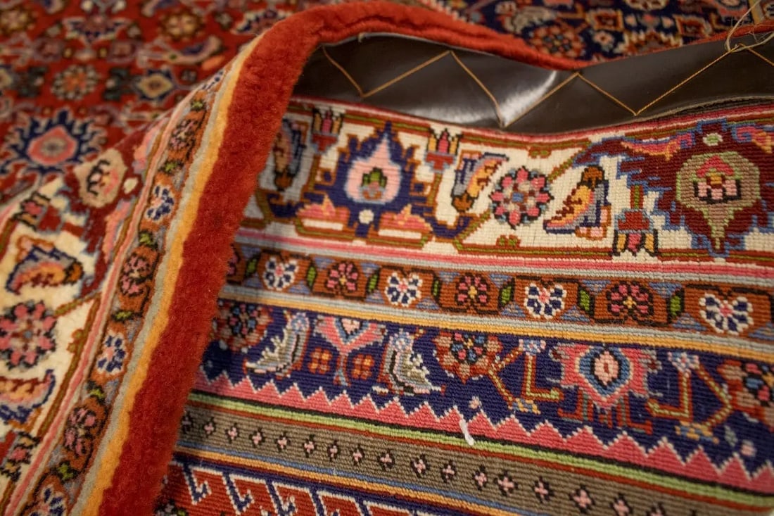 Vintage Rust Orange Floral 4X5 Bidjar Persian Rug - 19