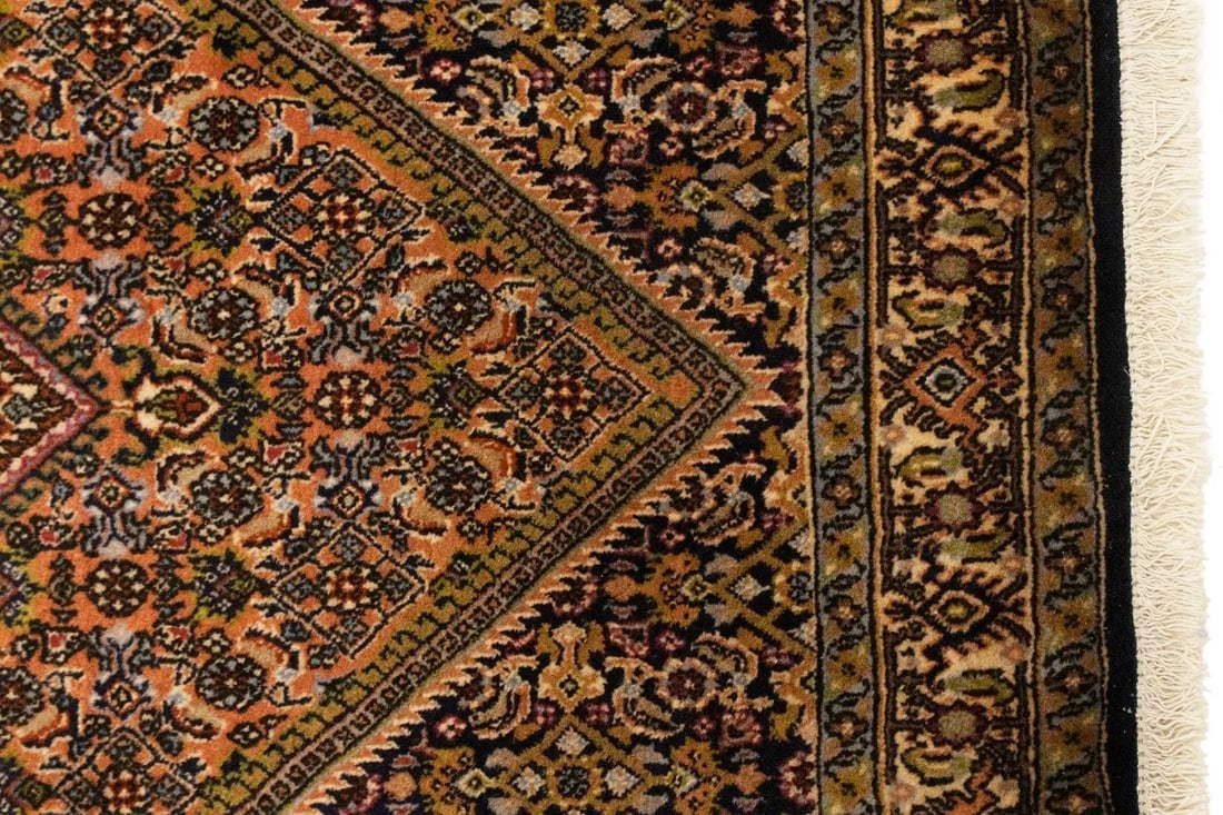 Vintage Peach Floral 3X5 Bidjar Persian Rug - 10