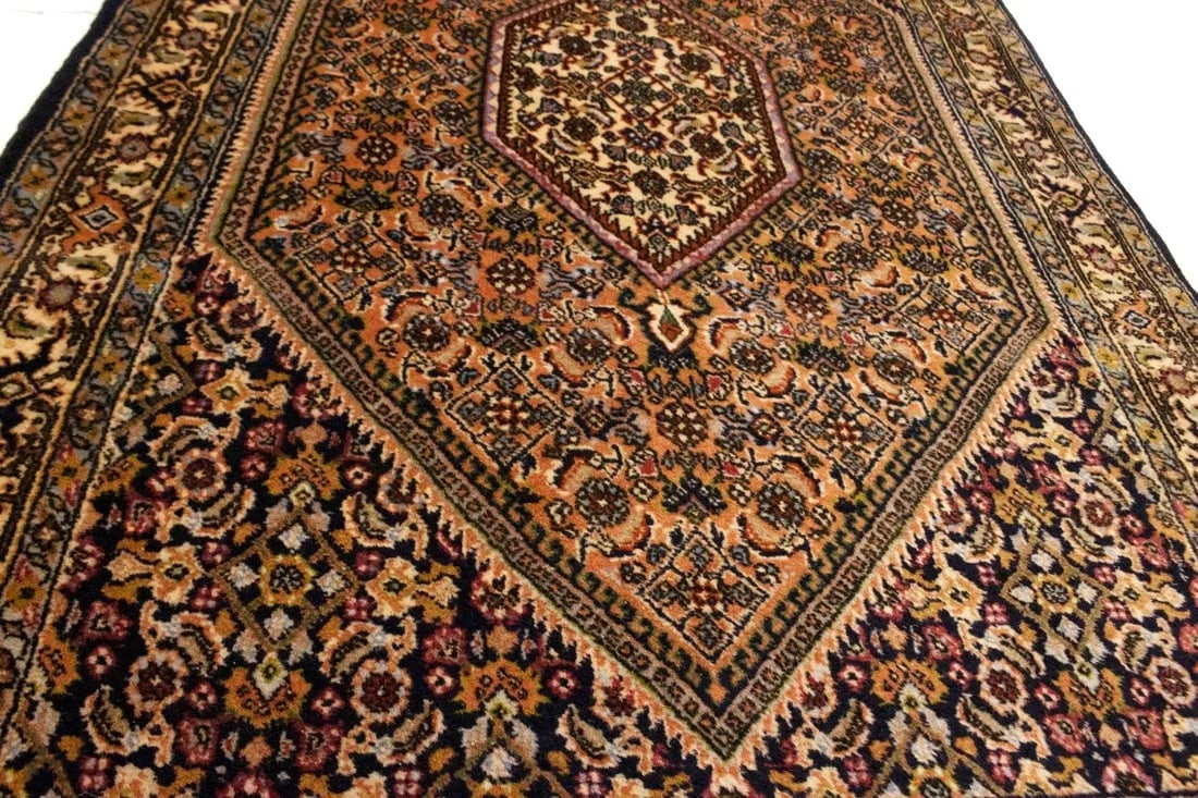 Vintage Peach Floral 3X5 Bidjar Persian Rug - 11