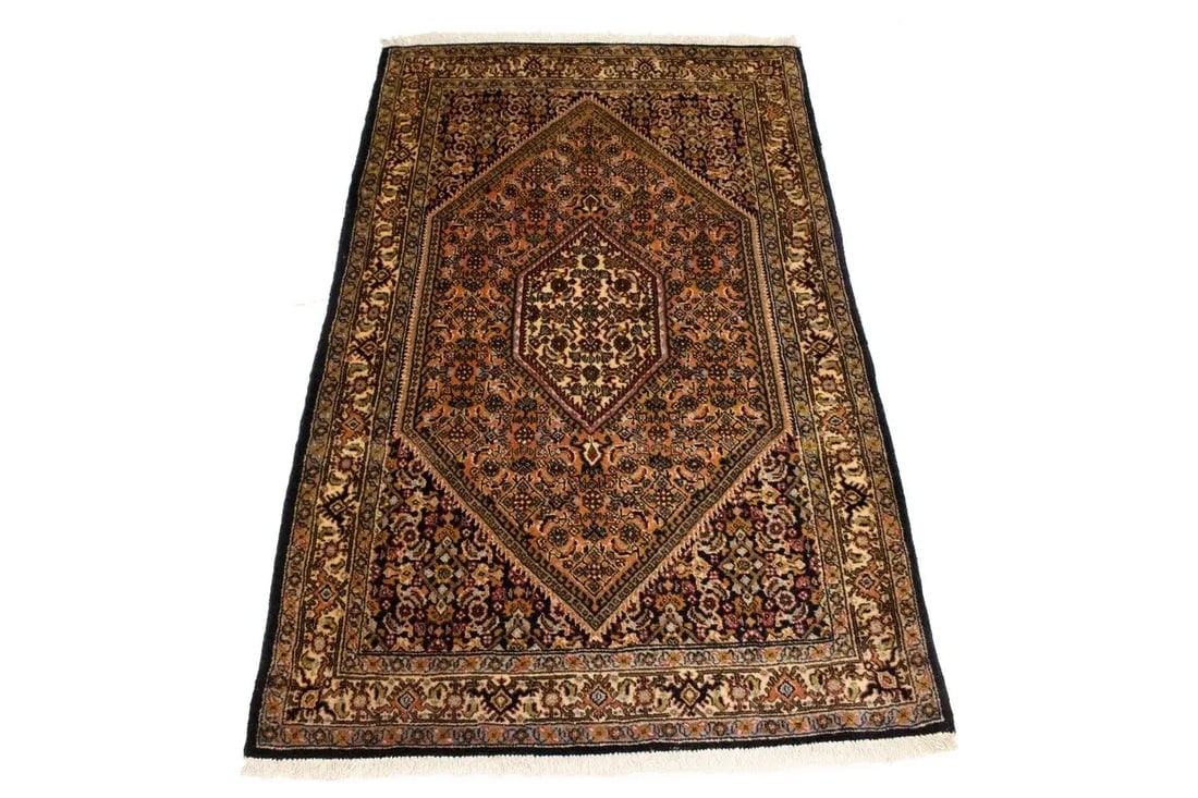Vintage Peach Floral 3X5 Bidjar Persian Rug - 12