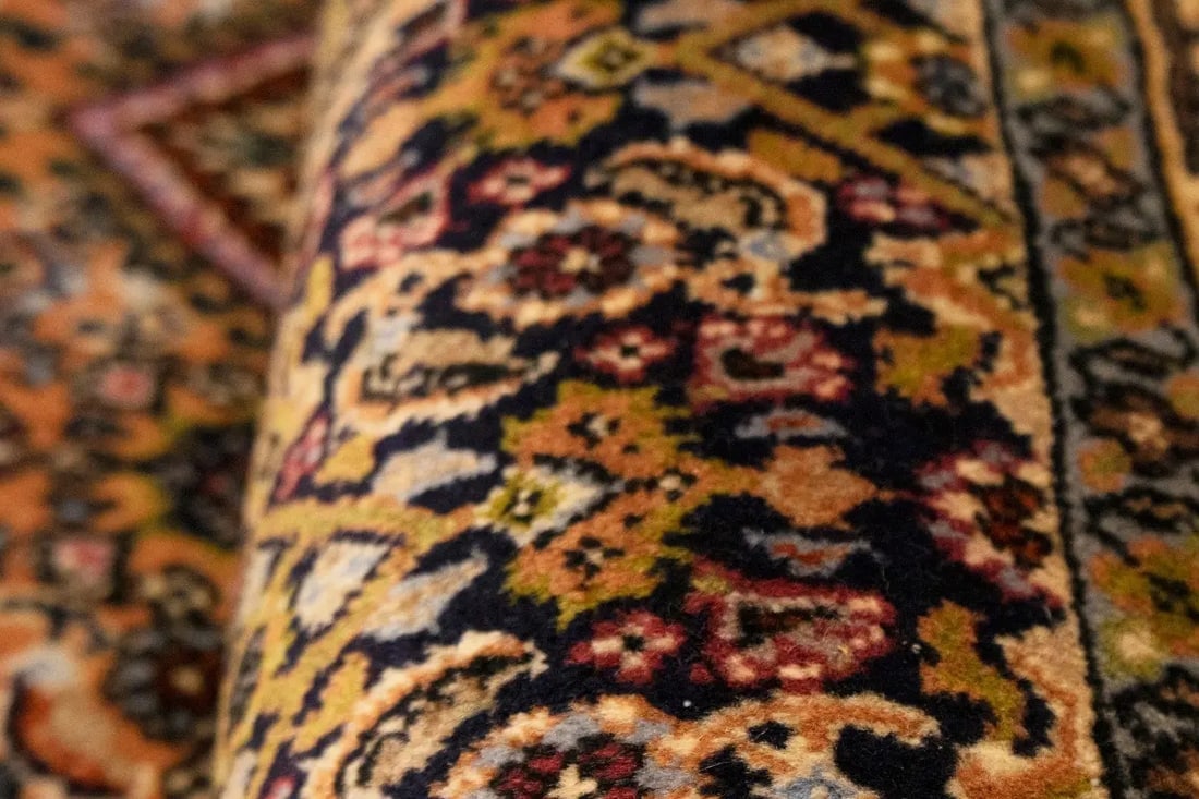 Vintage Peach Floral 3X5 Bidjar Persian Rug - 13