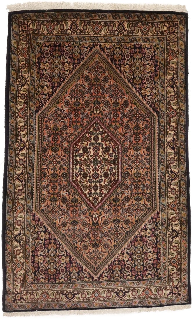 Vintage Peach Floral 3X5 Bidjar Persian Rug (1 of 16)