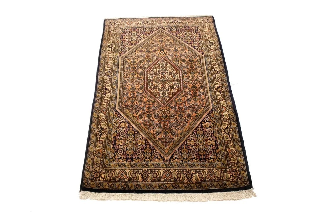 Vintage Peach Floral 3X5 Bidjar Persian Rug - 3
