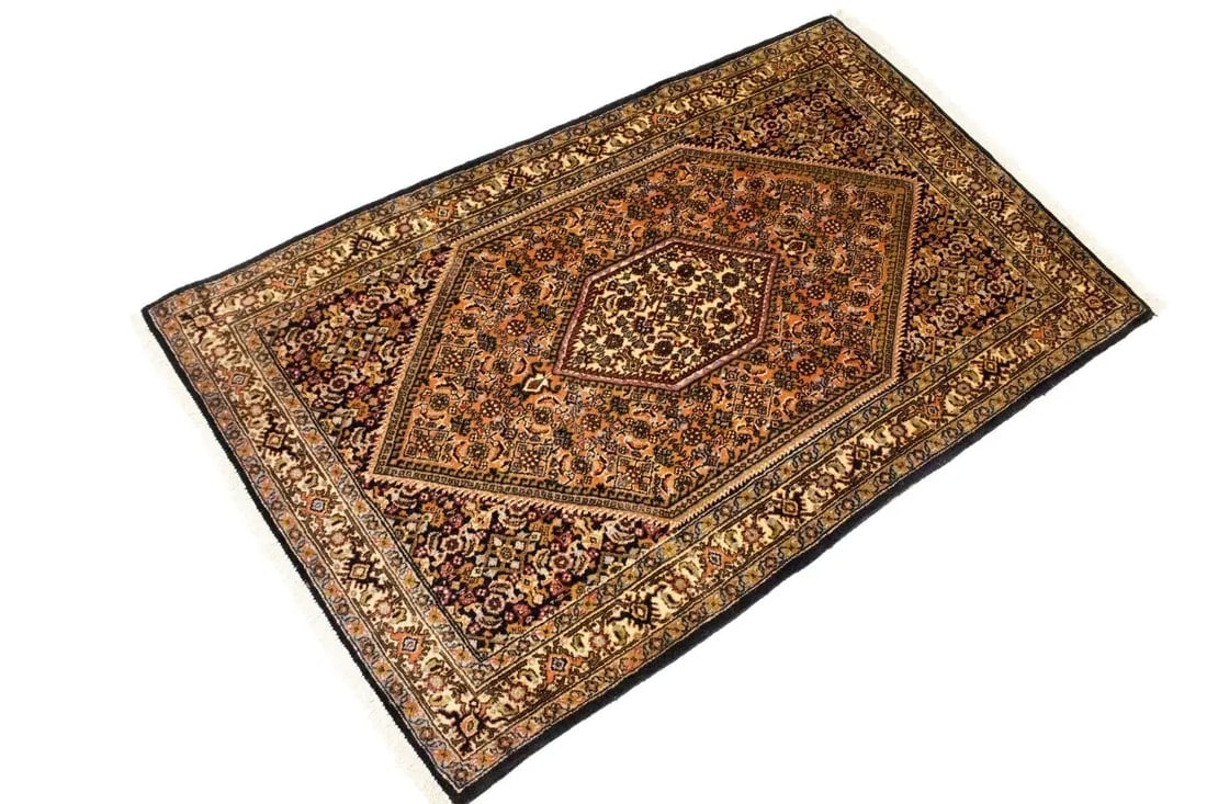 Vintage Peach Floral 3X5 Bidjar Persian Rug - 5