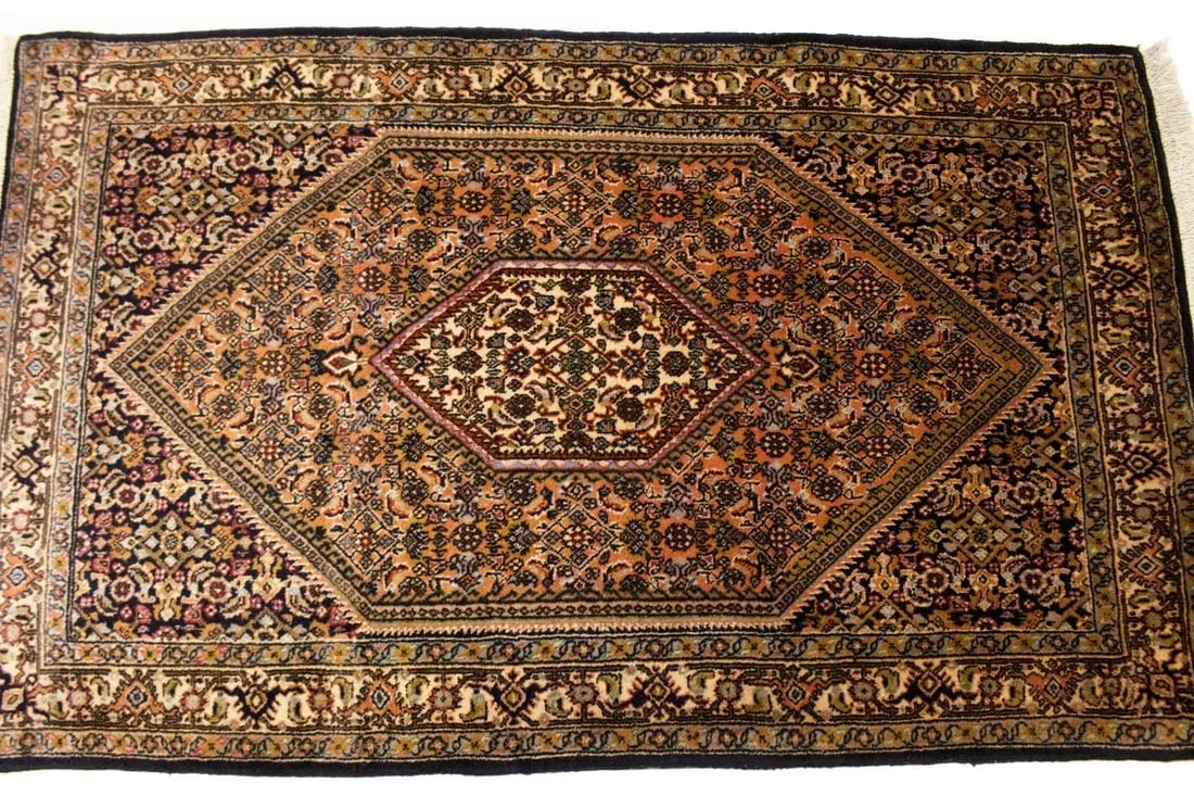 Vintage Peach Floral 3X5 Bidjar Persian Rug - 7