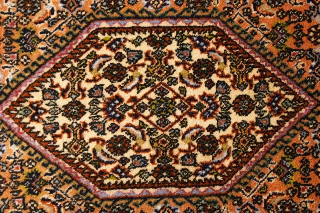 Vintage Peach Floral 3X5 Bidjar Persian Rug - 8