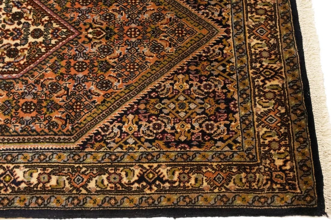 Vintage Peach Floral 3X5 Bidjar Persian Rug - 9