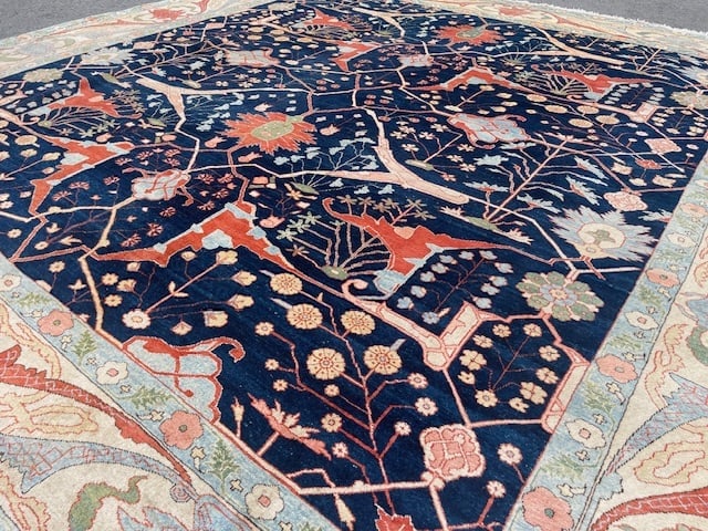 Vintage square large size Persian Bidjar-5295 - 3