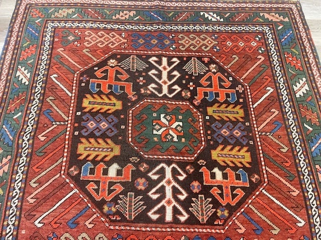 Antique Chajli Kazak Caucasian Rug-5232 - 4