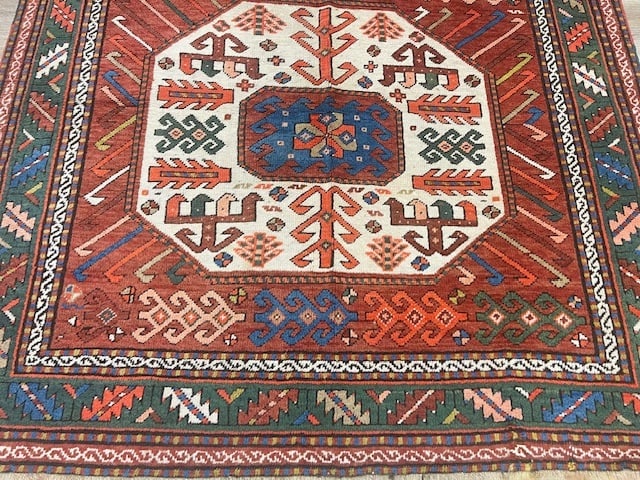Antique Chajli Kazak Caucasian Rug-5232 - 6