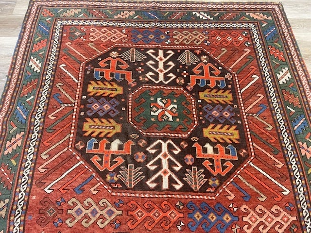 Antique Chajli Kazak Caucasian Rug-5232 - 7