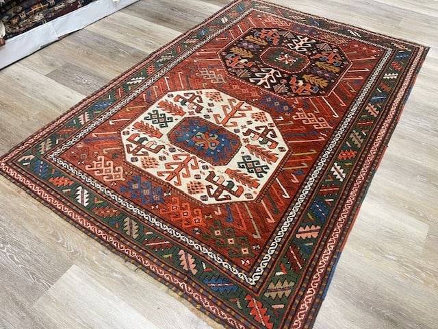 Antique Chajli Kazak Caucasian Rug-5232 - 8