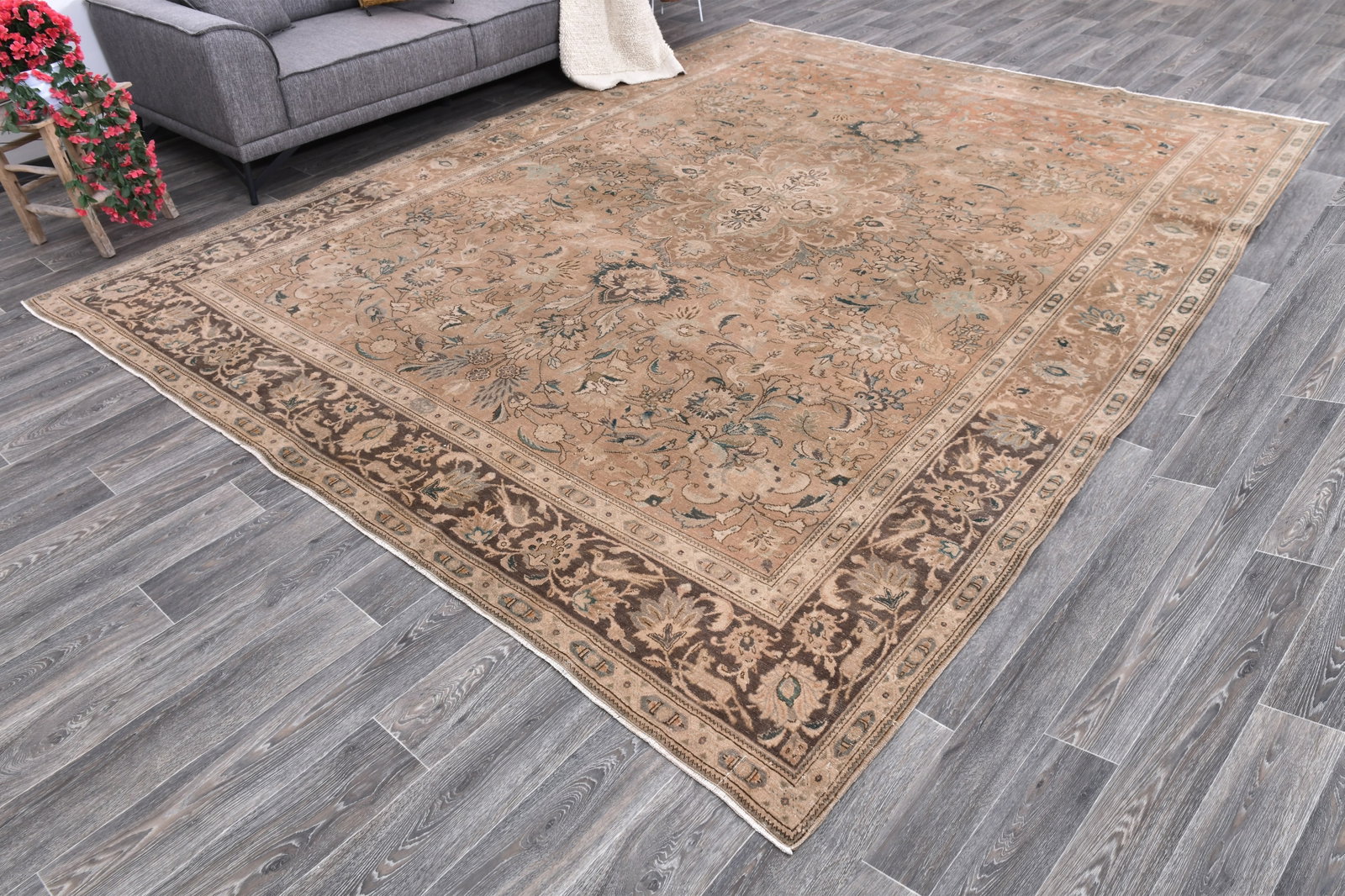 9'8'' x 12'5'' Unique Handmade Vintage Rug - 242393 - 2