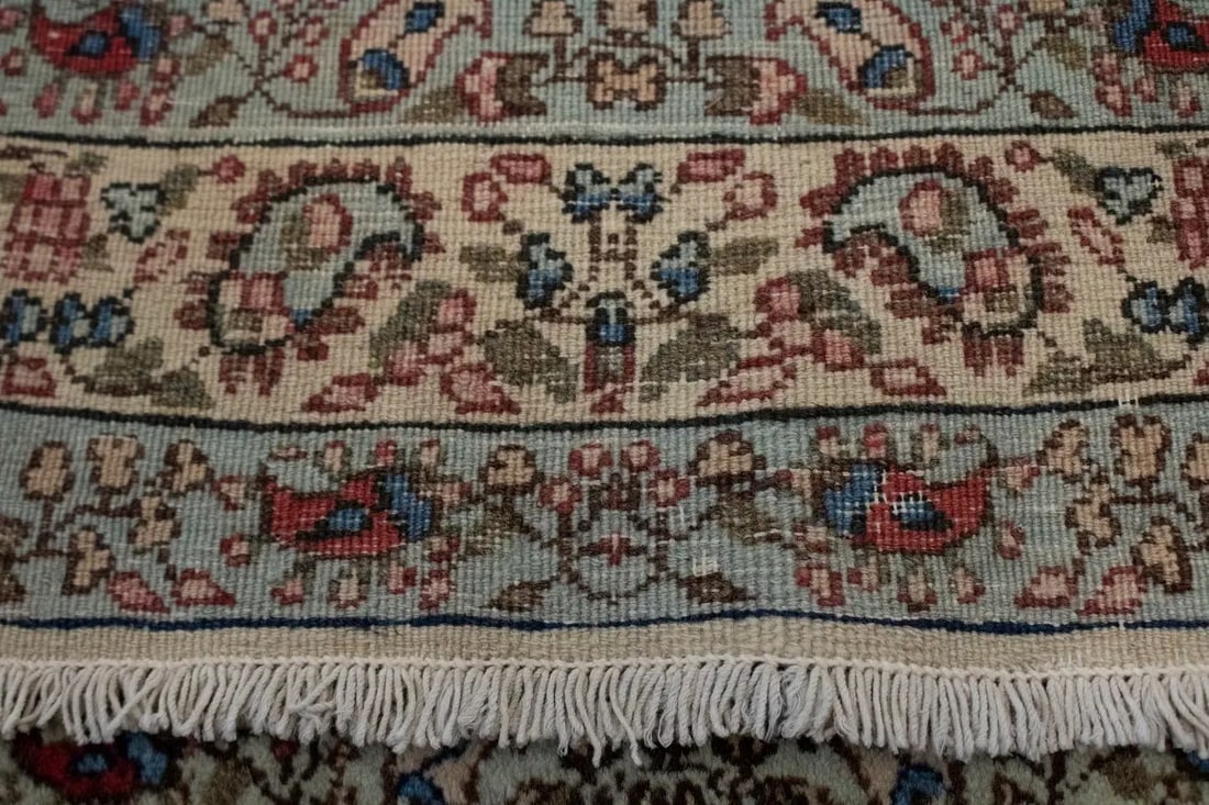 Vintage Beige Floral 3X5 Kashan Boteh Persian Rug - 17