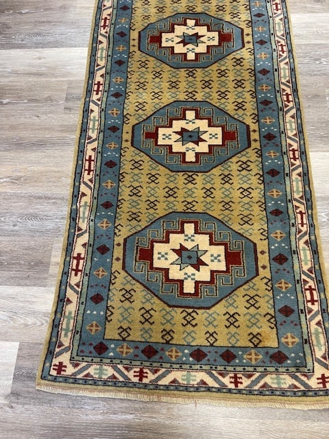 Vintage Turkish Caucasian Design Runner-5370 - 2
