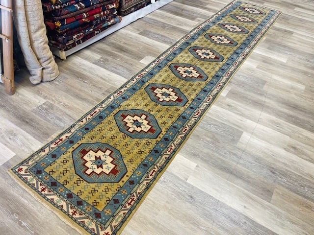 Vintage Turkish Caucasian Design Runner-5370 - 7