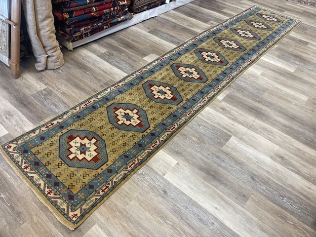 Vintage Turkish Caucasian Design Runner-5370 - 9