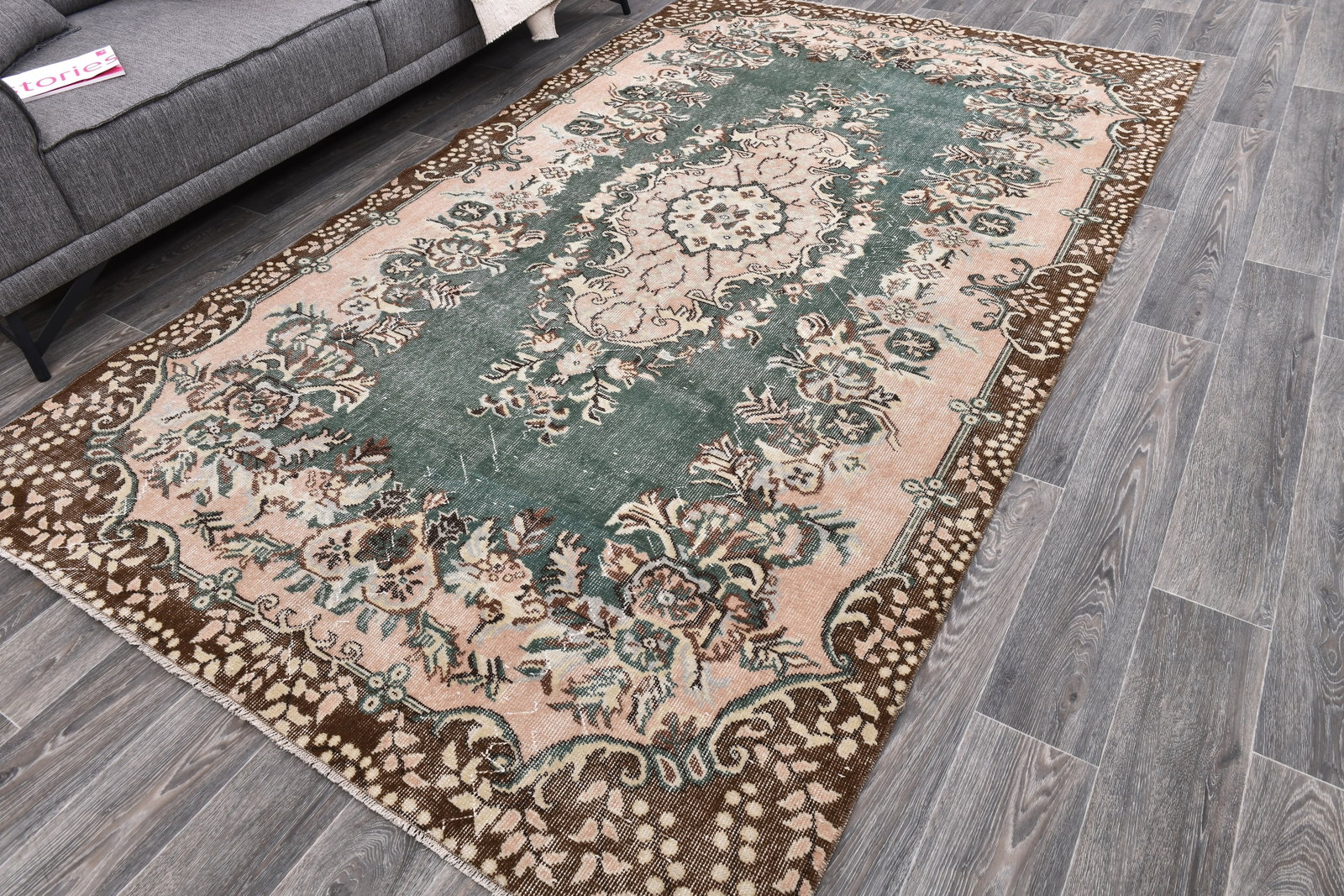 5'8'' x 9'5'' Handmade Vintage Wool Rug - 243969 - 2