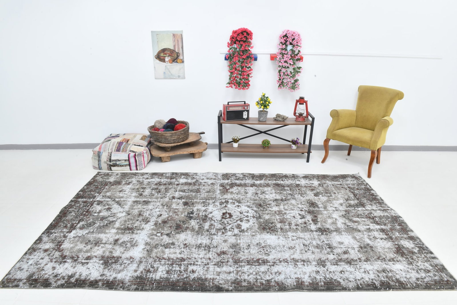 6'2'' x 10'3'' Handmade Vintage Wool Rug - 6633 - 2
