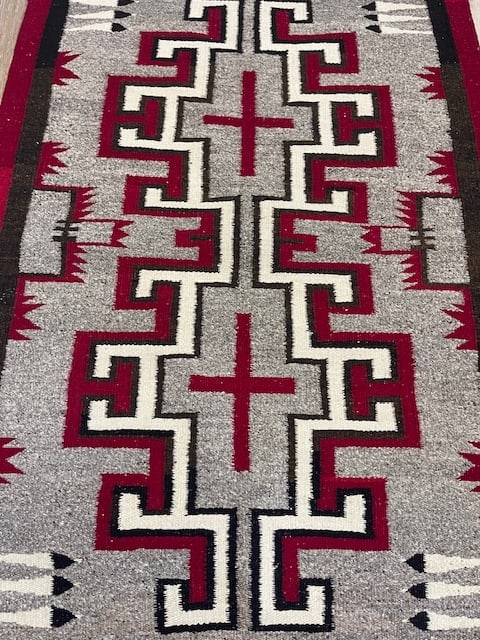 Vintage Navajo Afghan /Throw Rug-5316 - 3