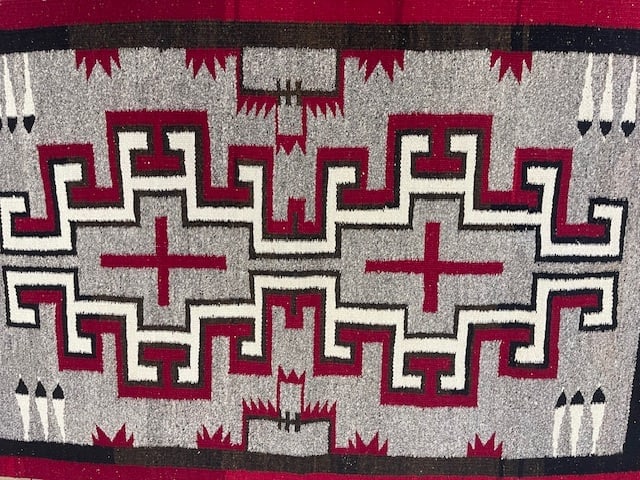Vintage Navajo Afghan /Throw Rug-5316 - 5