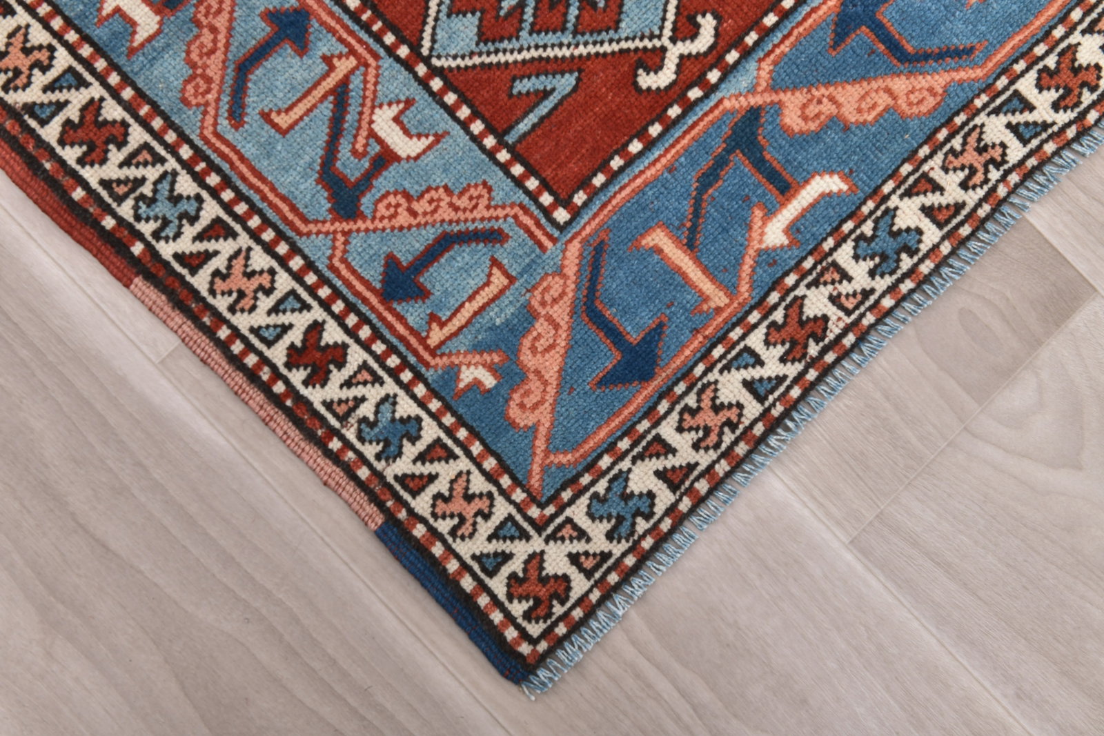 6'7'' x 9'4'' Handmade Vintage Wool Rug - 242477 - 7