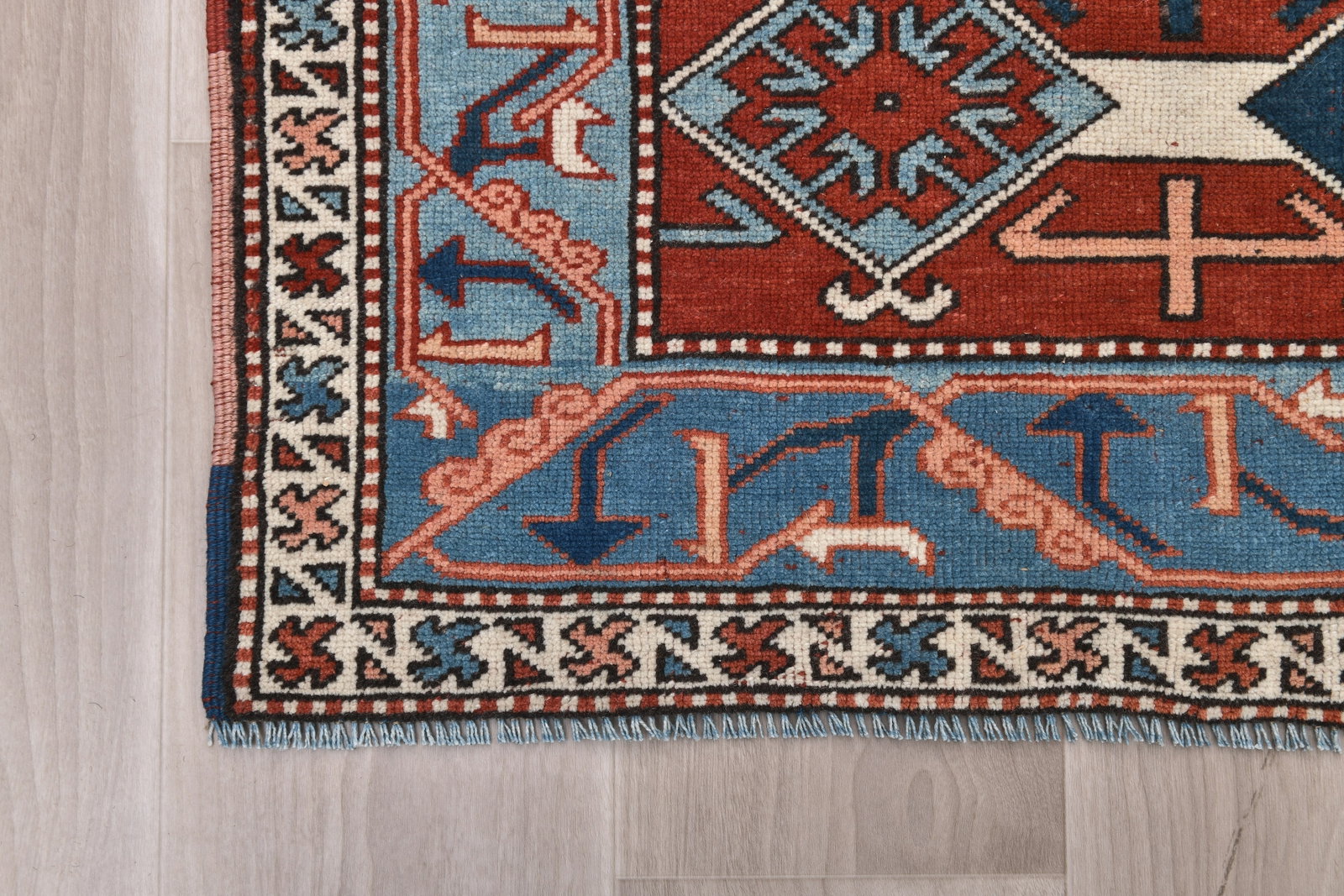 6'7'' x 9'4'' Handmade Vintage Wool Rug - 242477 - 8