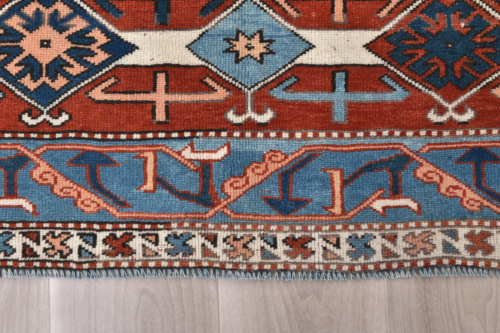 6'7'' x 9'4'' Handmade Vintage Wool Rug - 242477 - 9