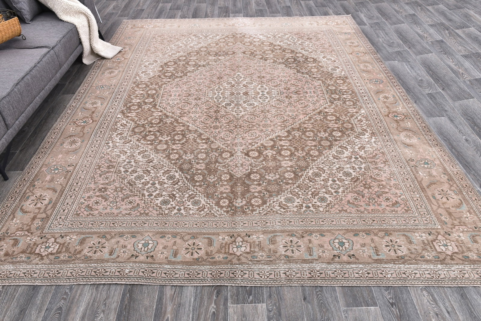 9'4'' x 12'2'' Unique Handmade Vintage Rug - 242396 - 3